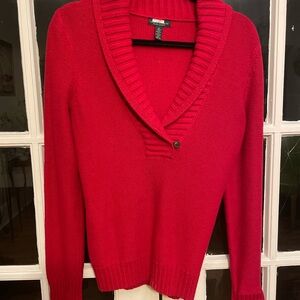Ralph Lauren Sweater Cabin Western Cozy Holiday   Shawl Collar Red Women M